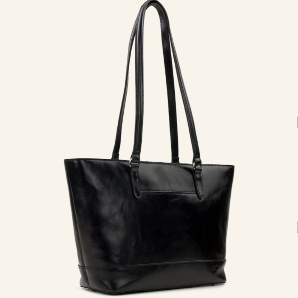 BLACK LEATHER TOTE.. BY Patricia Nash